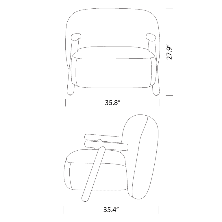 Luna Lounge Chair Dimensions