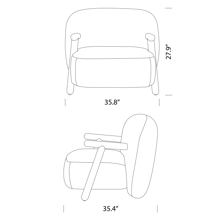 Luna Lounge Chair Dimensions