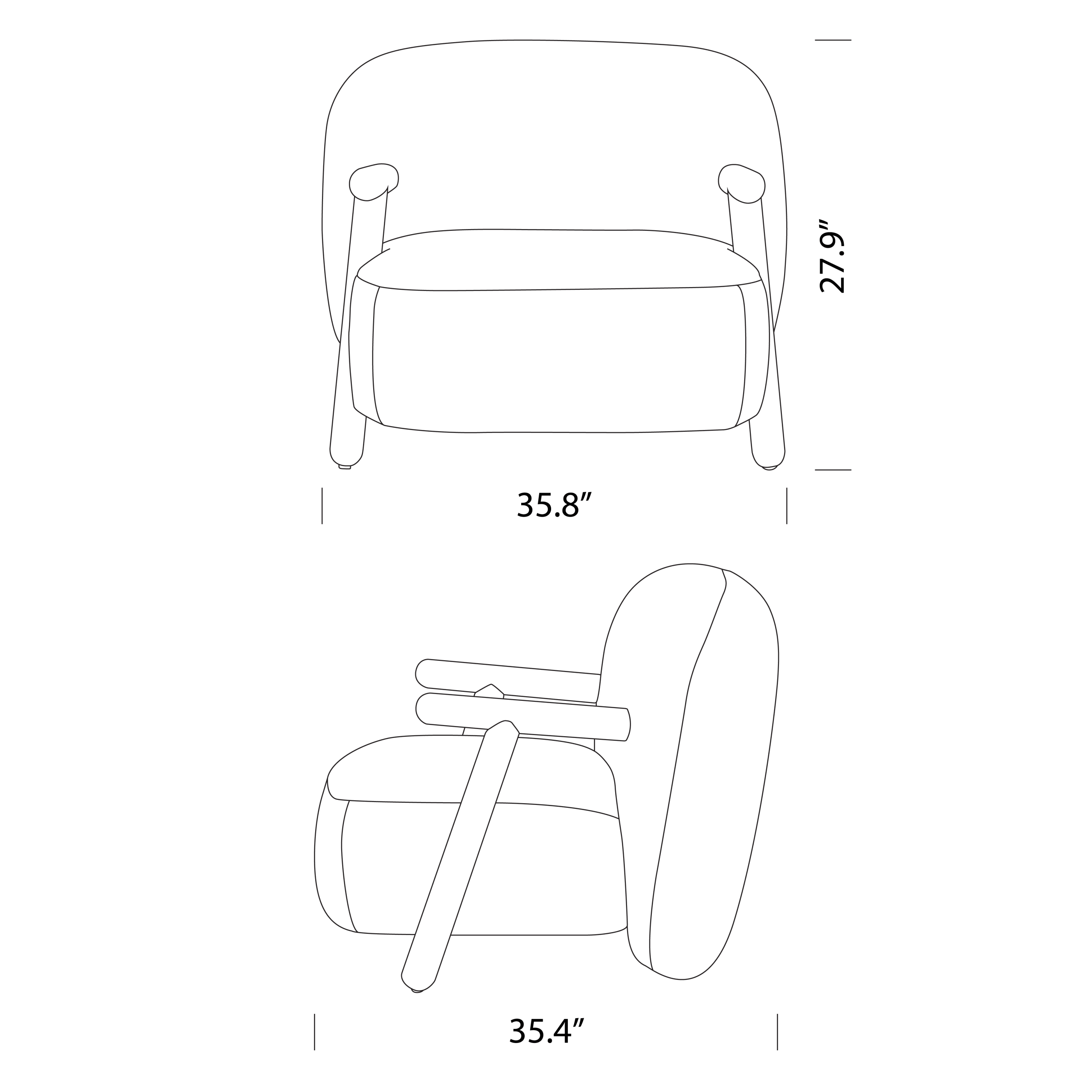 Luna Lounge Chair Dimensions