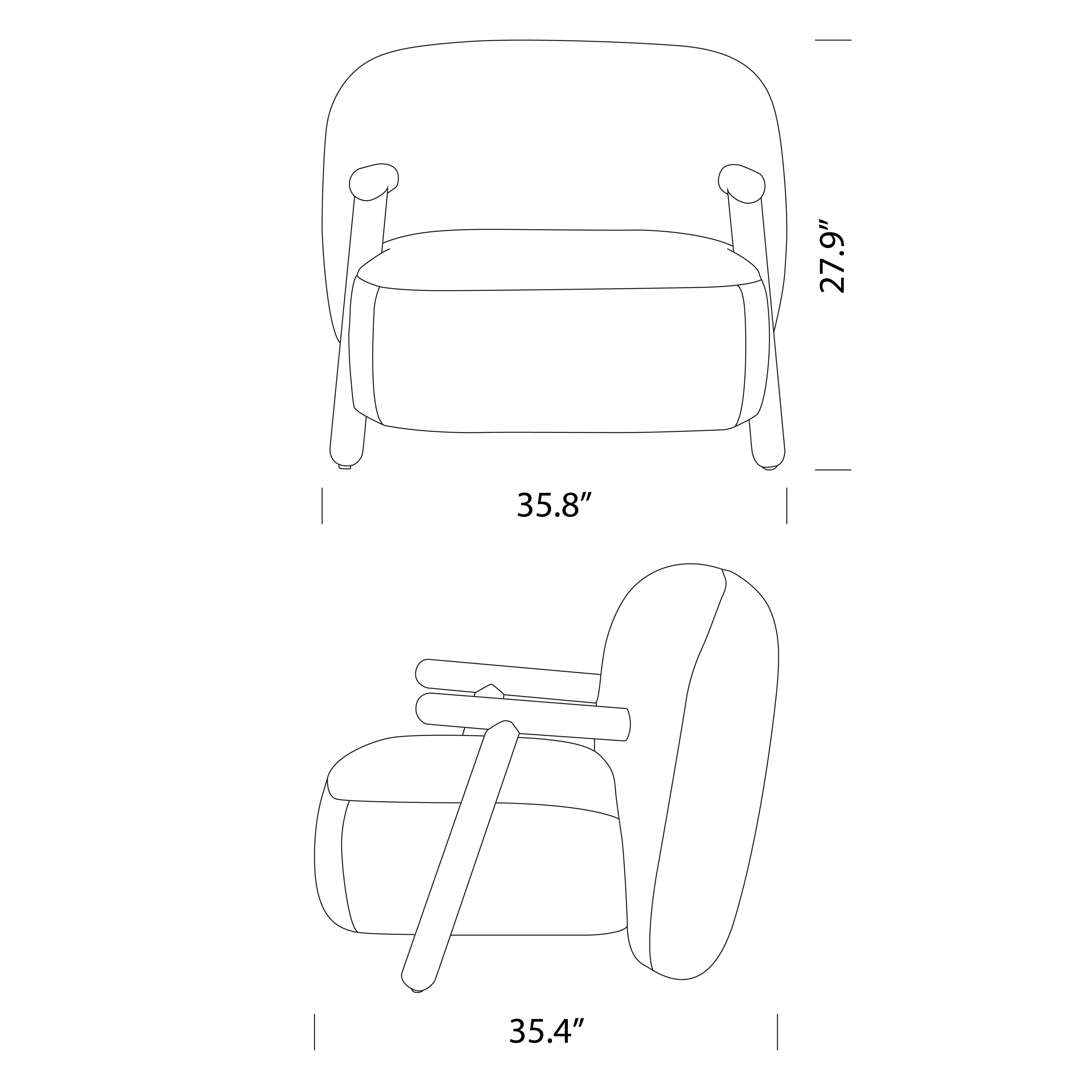 Luna Lounge Chair Dimensions