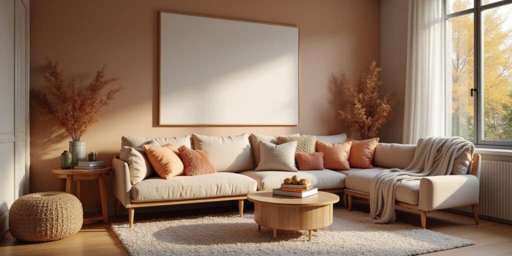 Living in Color: A Timeless Home Decor Color Palette Guide 8 Cozy Living Space Showcasing A Home Decor Color Palette That Changes With The Seasons, Featuring Warm Tones And Adaptable Accents.