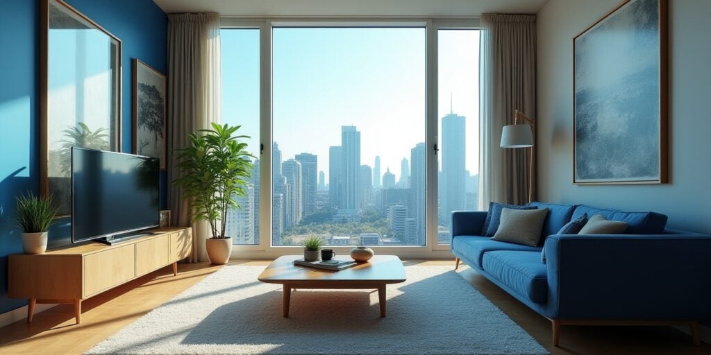 freepik the style is candid image photography with natural 28303 | Sohnne® Compact apartment design with a Japanese floor couch that opens the room and enhances natural light flow.