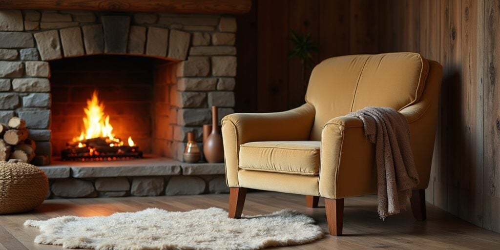 freepik the style is candid image photography with natural 89115 | Sohnne® Accent chair decor ideas featuring velvet and bouclé fabrics for warmth and visual depth.
