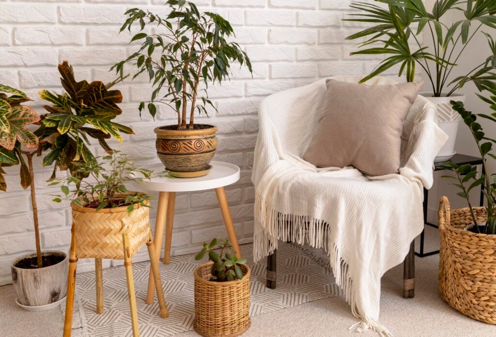 interior design with plants | Sohnne® Accent chair decor ideas that complete the room with balance, elegance, and personal expression.”