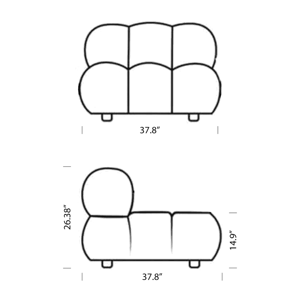 Camaleonda Armrest Replica Dimensions Mobile - Mario Bellini