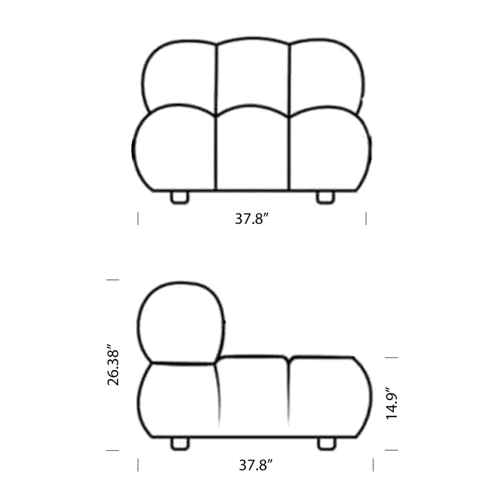 Camaleonda Armrest Replica Dimensions Mobile - Mario Bellini