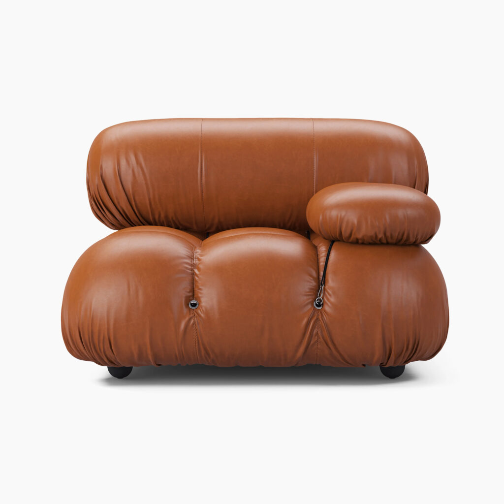 Camaleonda Module Armrest - Brown Leather 1 - Camaleonda