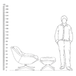 Kendall Armchair with Ottoman height comparison Kendall Armchair with Ottoman height comparison