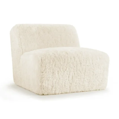 Yeti Sheepskin Armless Chaise 2 - Yeti Sheepskin Armchair and Ottoman