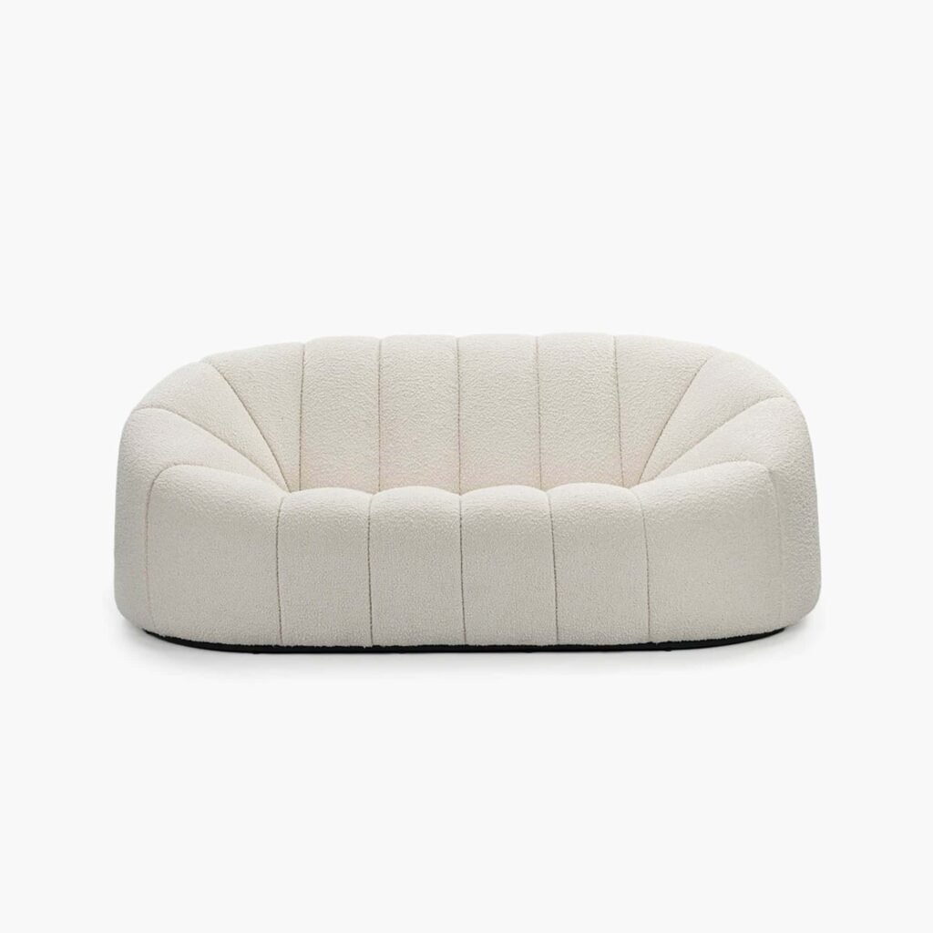 Alpha 2 Seater Sofa - White Bouclé (1)