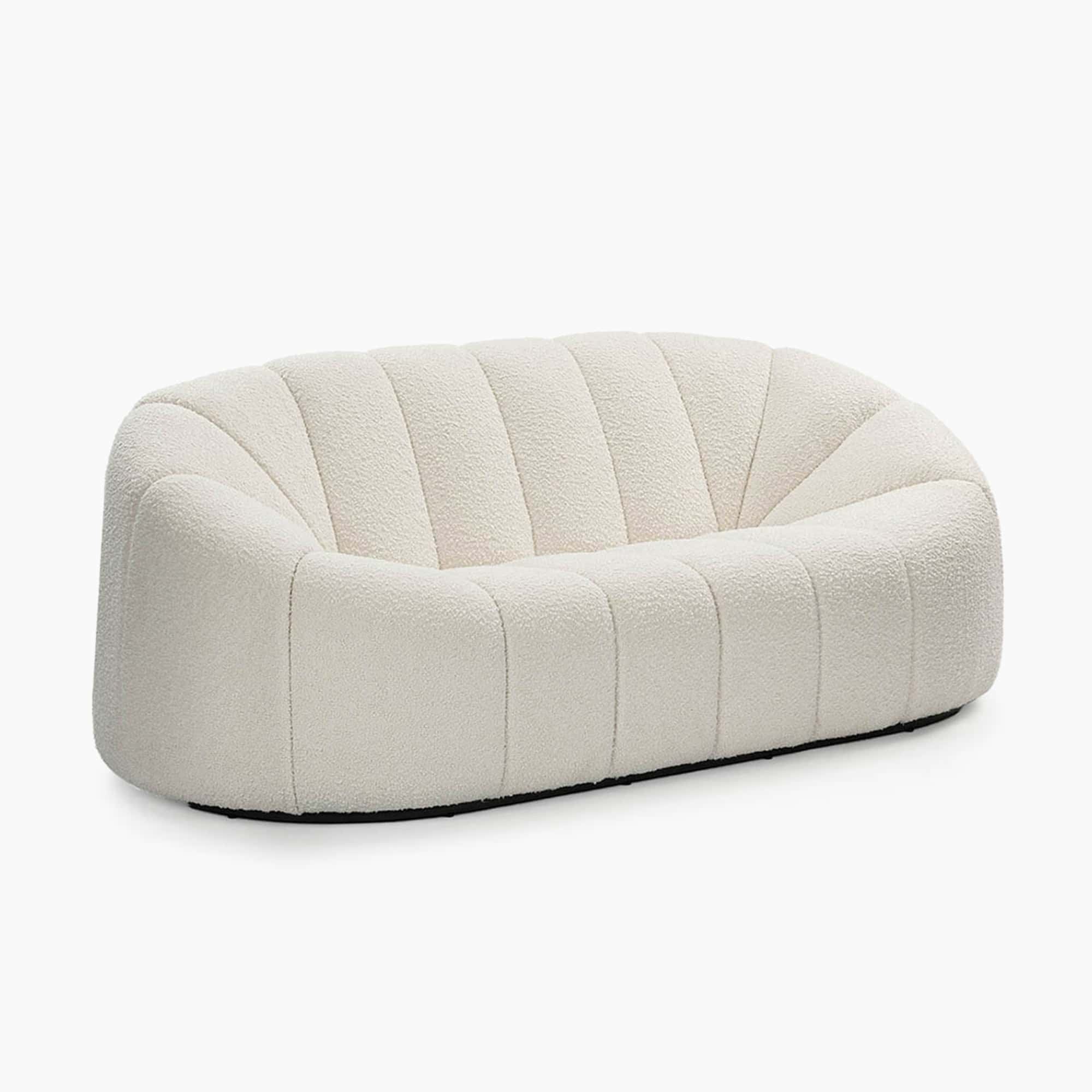 Alpha 2 Seater Sofa - White Bouclé (2) Alpha 2 Seater Sofa - White Bouclé (2)