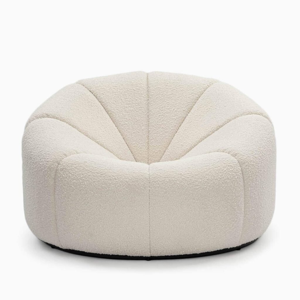 Alpha Club Armchair - White Bouclé (1)