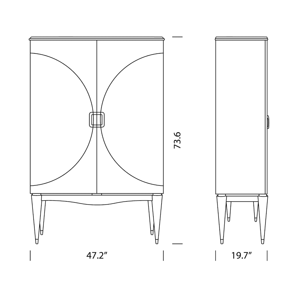 Carpanese Home 7034 Bar Cabinet Dimensions