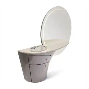 Jet Plane Vanity Tables in Grey Lacquered Wood 2