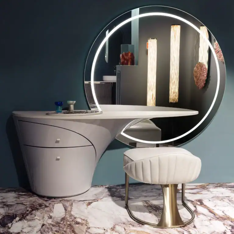 Jet Plane Vanity Tables in Grey Lacquered Wood 7