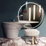 Jet Plane Vanity Tables in Grey Lacquered Wood 7