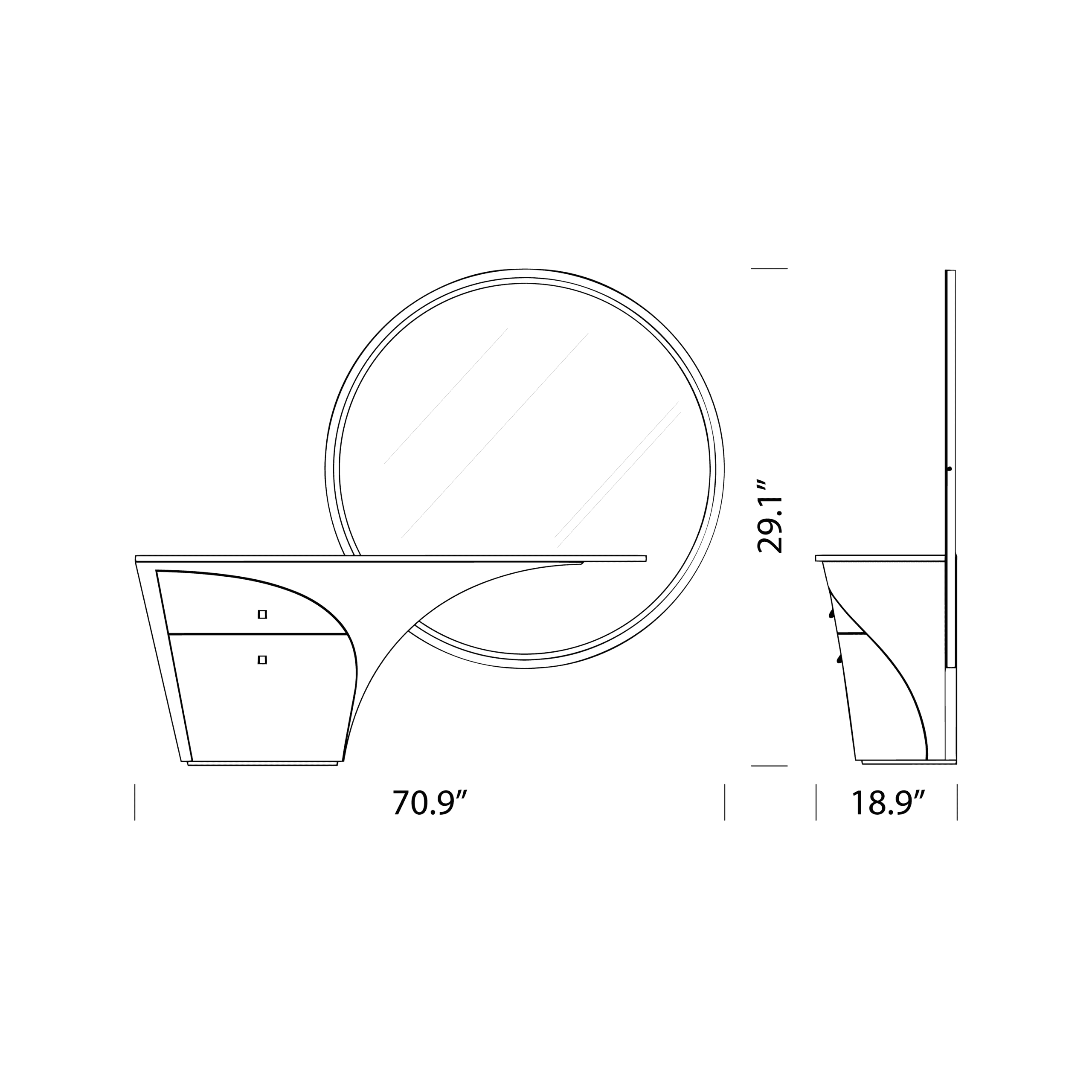 Jet Plane Vanity Tables in Grey Lacquered Wood Dimensions Jet Plane Vanity Tables in Grey Lacquered Wood Dimensions