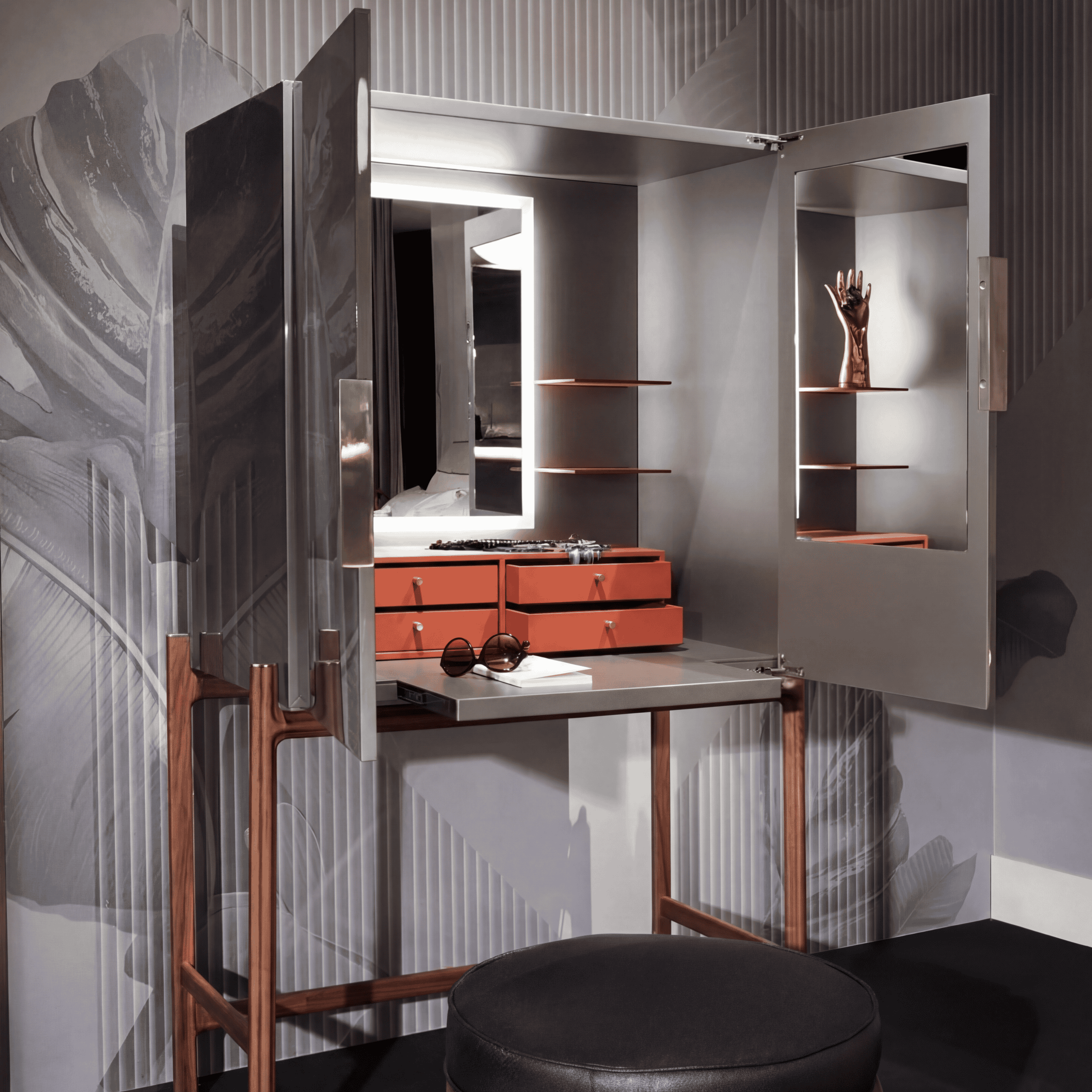 Kings Cross Vanity Tables in Walnut Wood 7