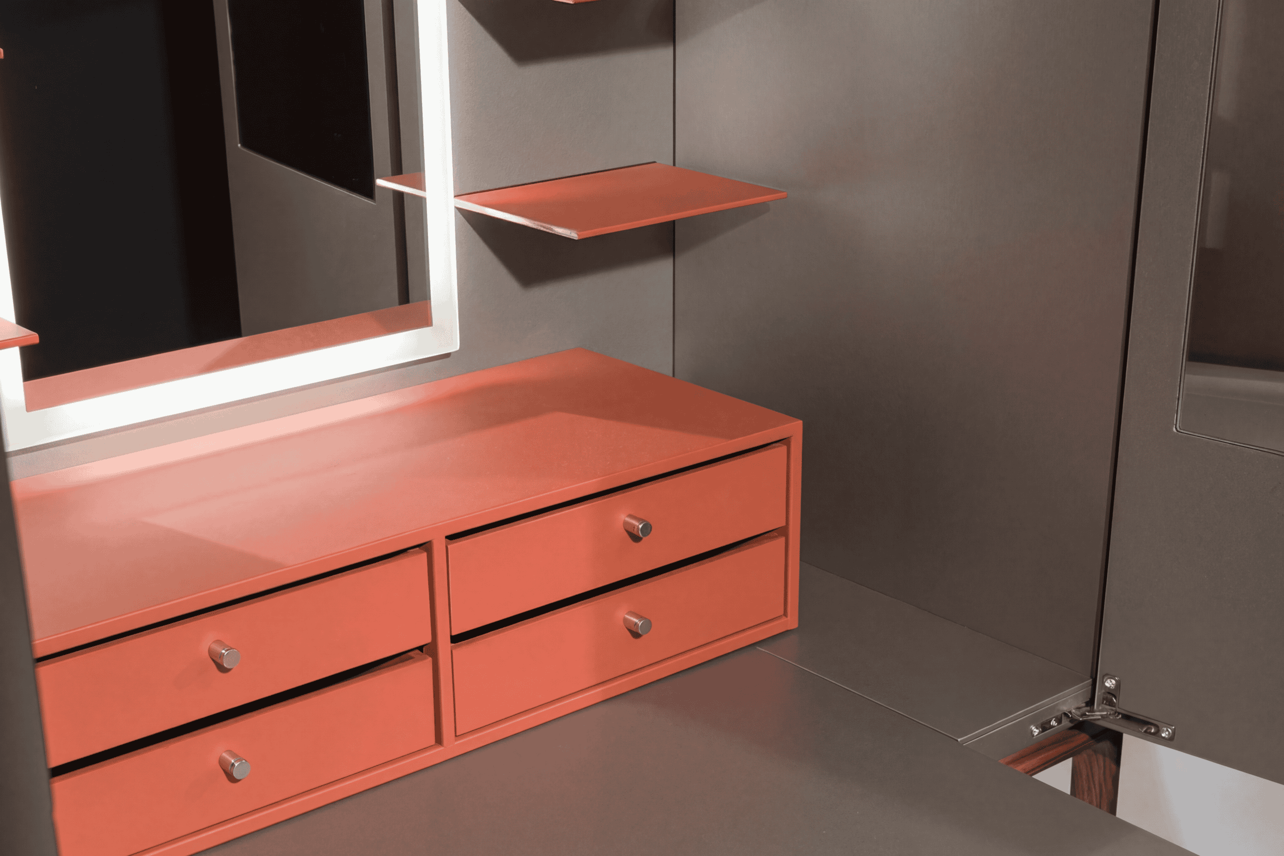 Kings Cross Vanity Tables in Walnut Wood Features 2