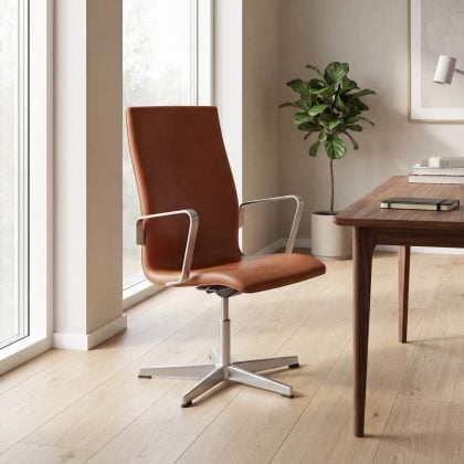 Oxford Chair Brown Leather 1