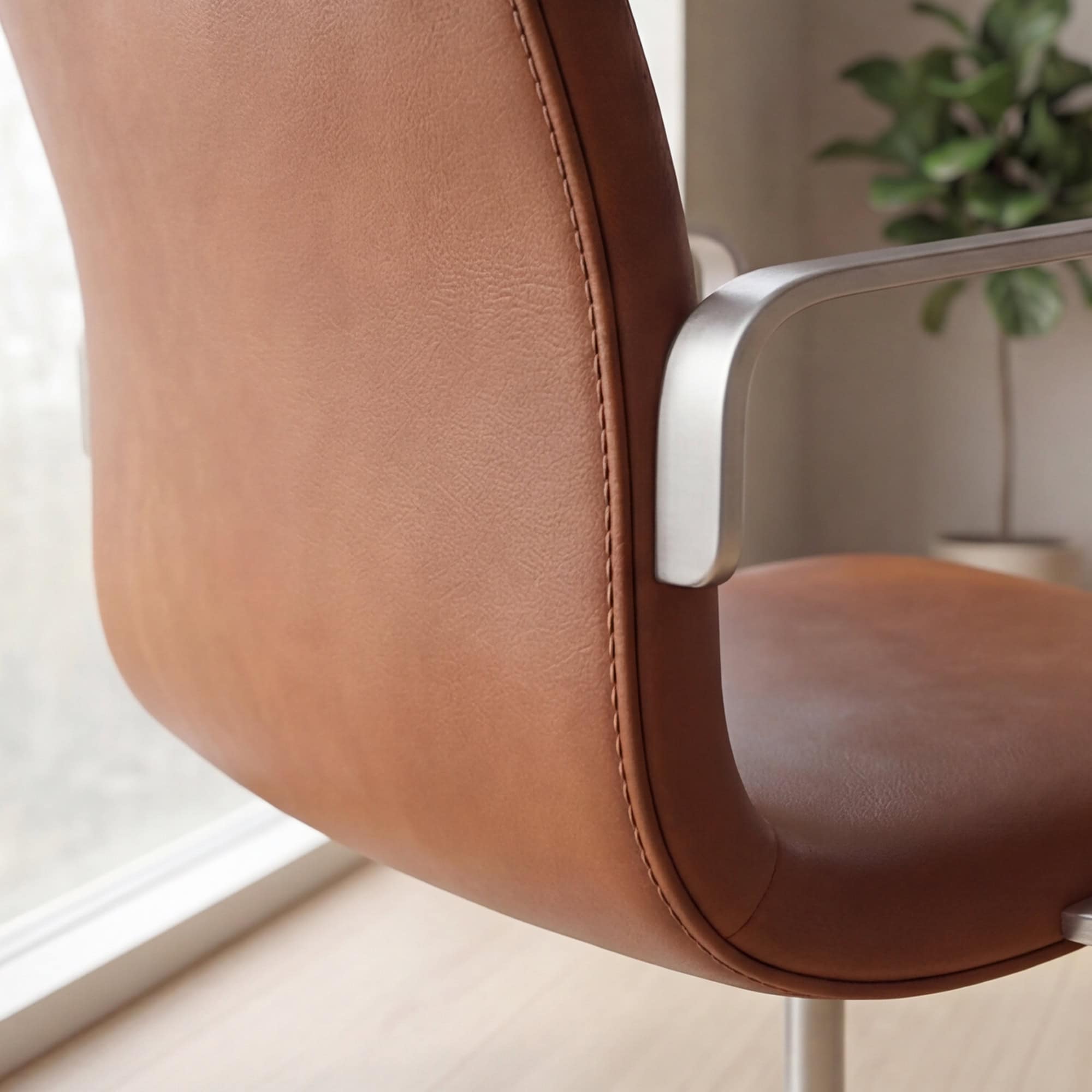 Oxford Chair Brown Leather 4