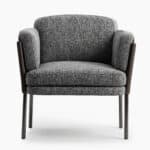 Shelley Dining Chair - Fabric Dark Brown Leather Cover (1) Shelley Dining Chair - Fabric Dark Brown Leather Cover (1)