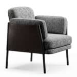 Shelley Dining Chair - Fabric Dark Brown Leather Cover (2) Shelley Dining Chair - Fabric Dark Brown Leather Cover (2)