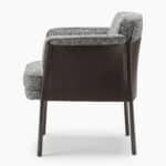 Shelley Dining Chair - Fabric Dark Brown Leather Cover (3) Shelley Dining Chair - Fabric Dark Brown Leather Cover (3)