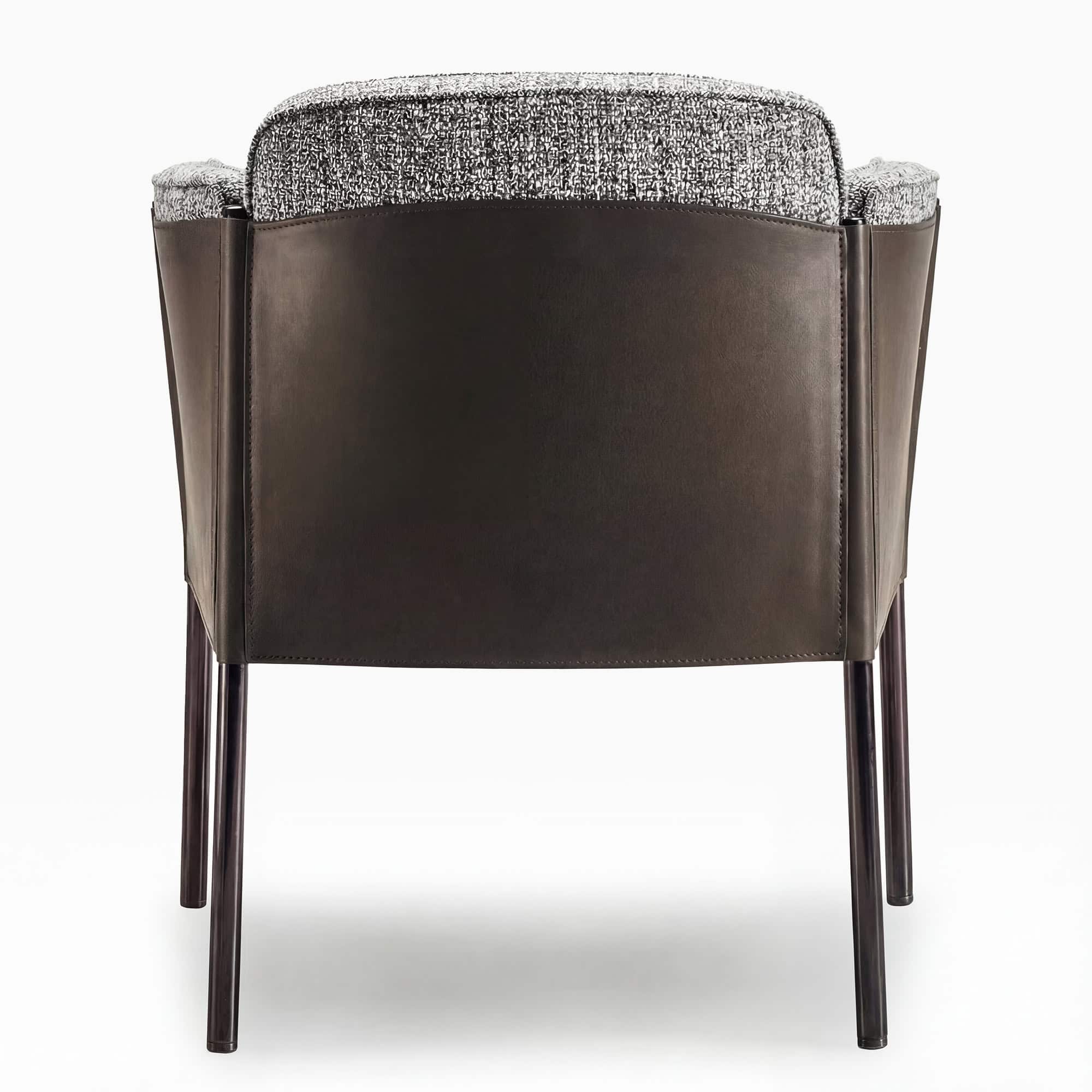 Shelley Dining Chair - Fabric Dark Brown Leather Cover (4) Shelley Dining Chair - Fabric Dark Brown Leather Cover (4)