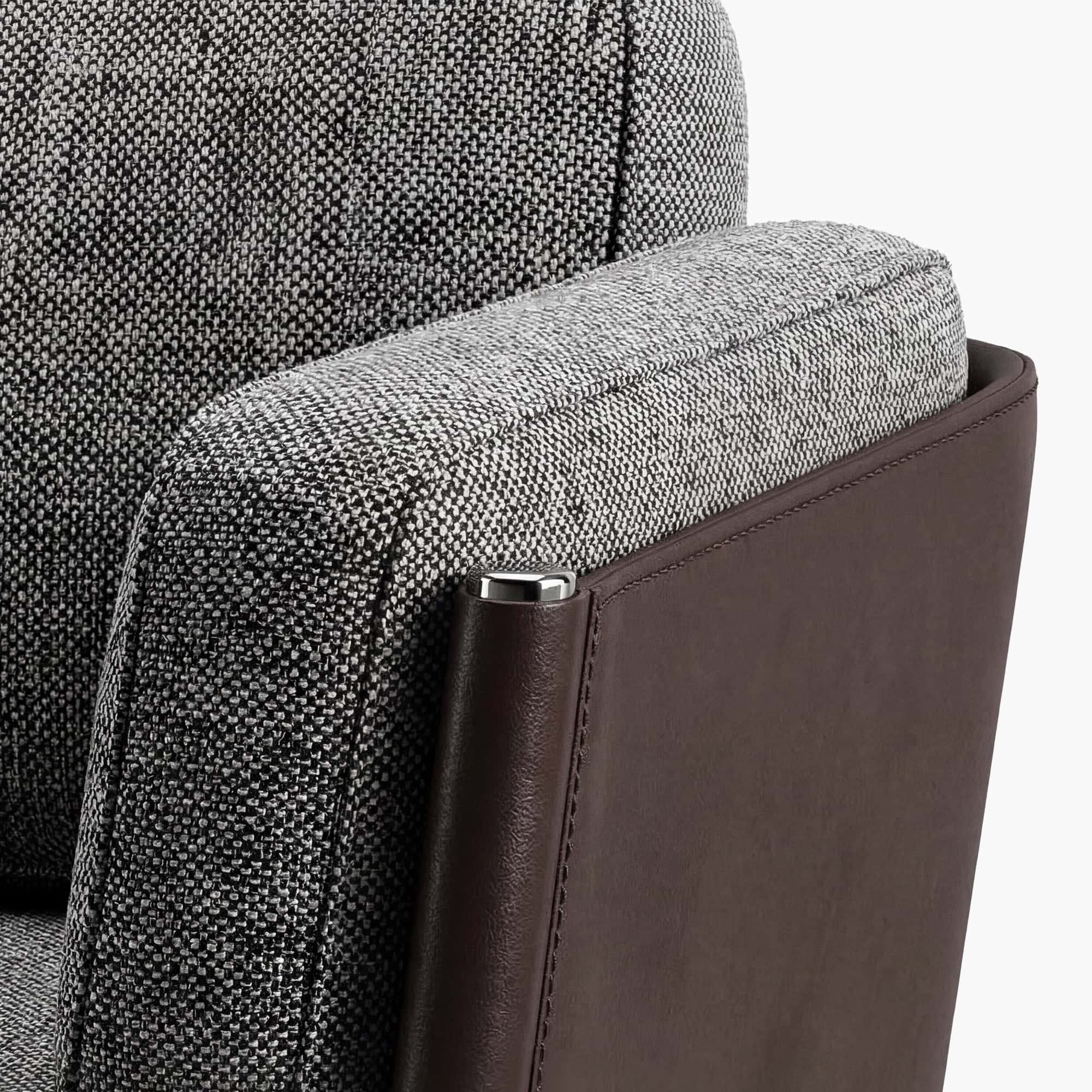 Shelley Dining Chair - Fabric Dark Brown Leather Cover (7) Shelley Dining Chair - Fabric Dark Brown Leather Cover (7)