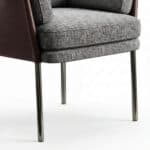 Shelley Dining Chair - Fabric Dark Brown Leather Cover (8) Shelley Dining Chair - Fabric Dark Brown Leather Cover (8)