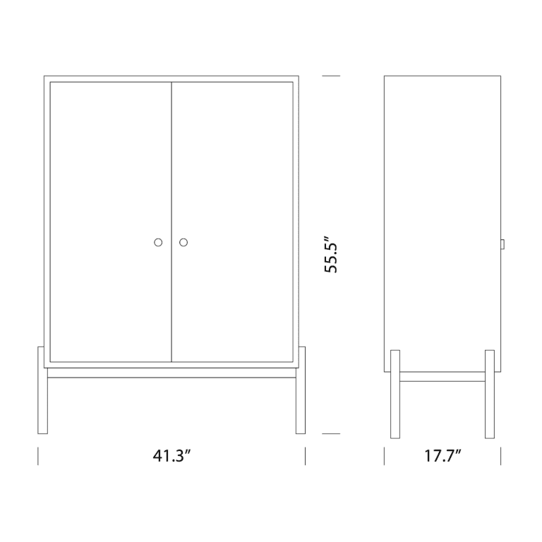 Superquadra Bar Cabinet Dimensions