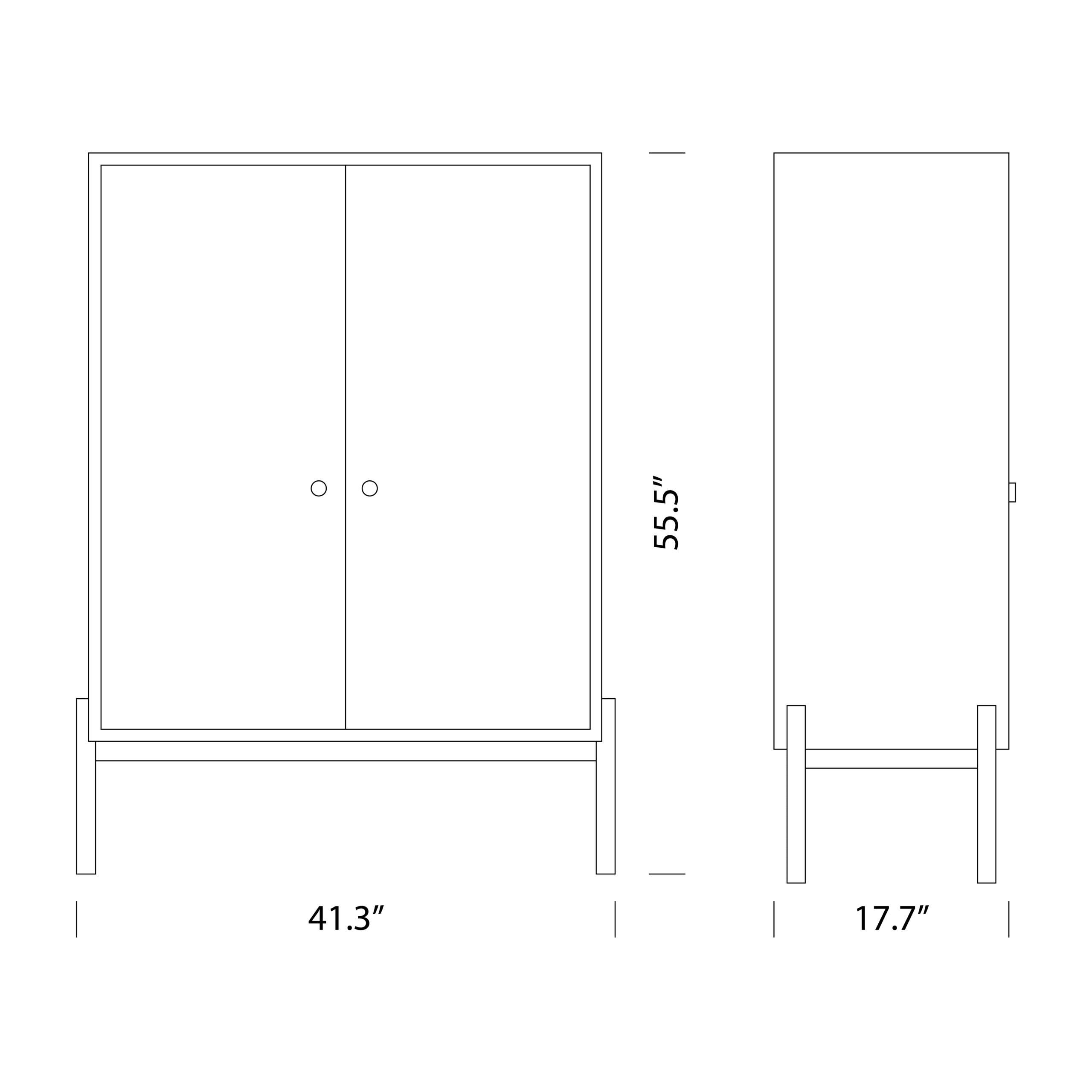 Superquadra Bar Cabinet Dimensions