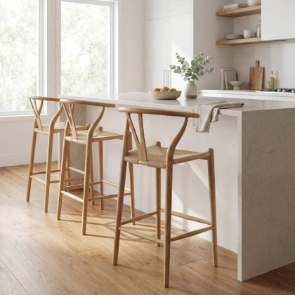 Wishbone Barstool Oak 1