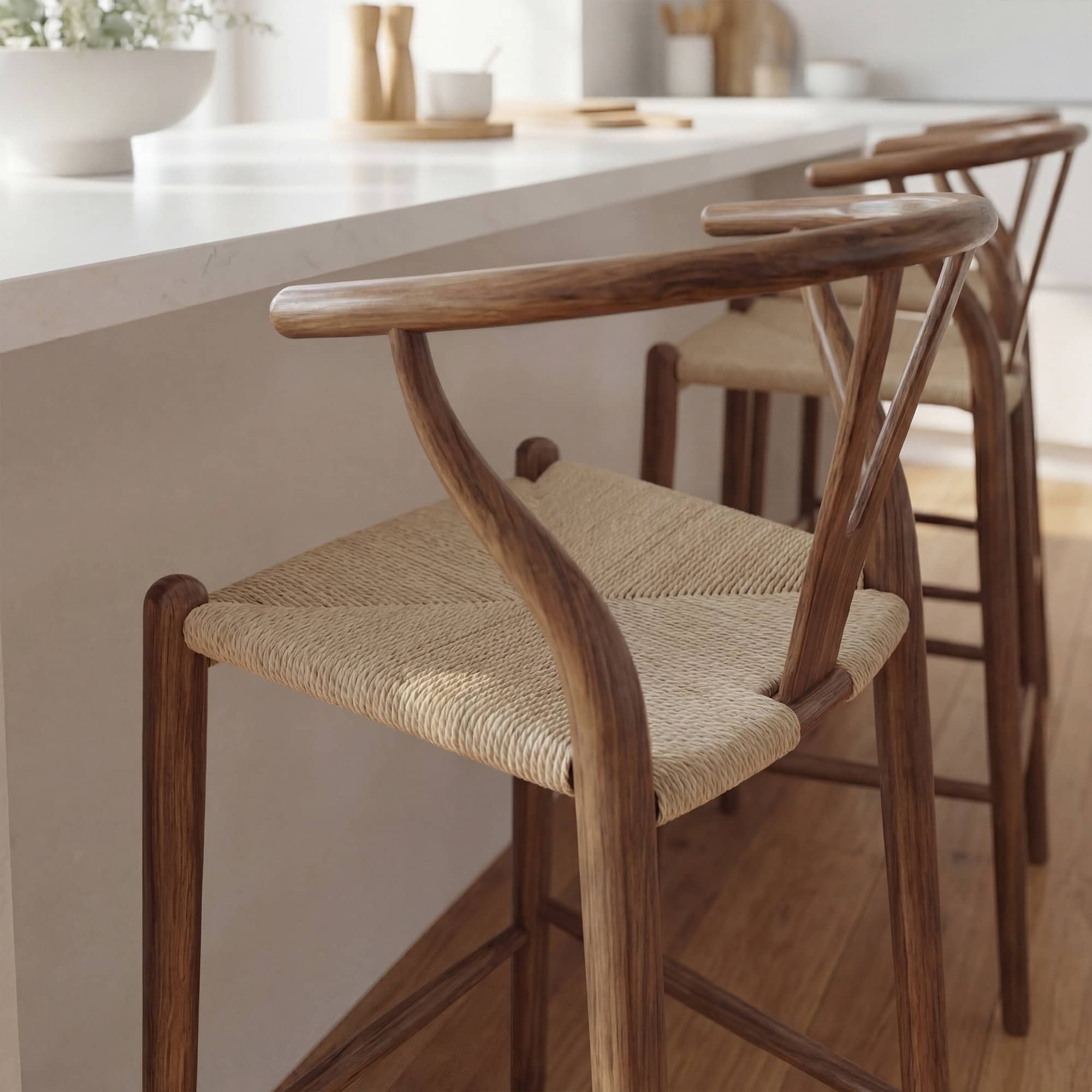 Wishbone Barstool Walnut 3