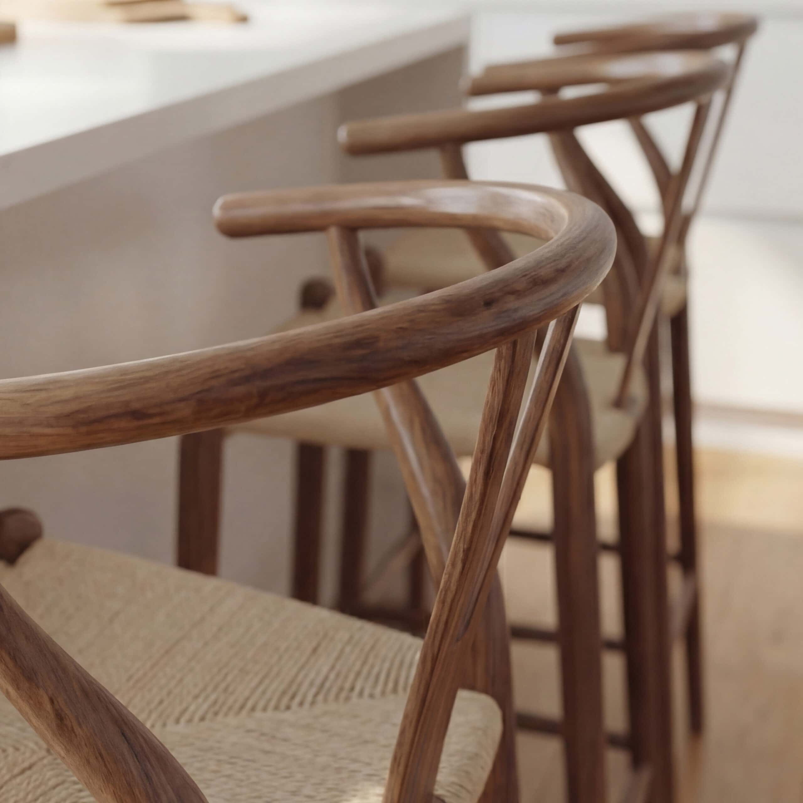 Wishbone Barstool Walnut 6