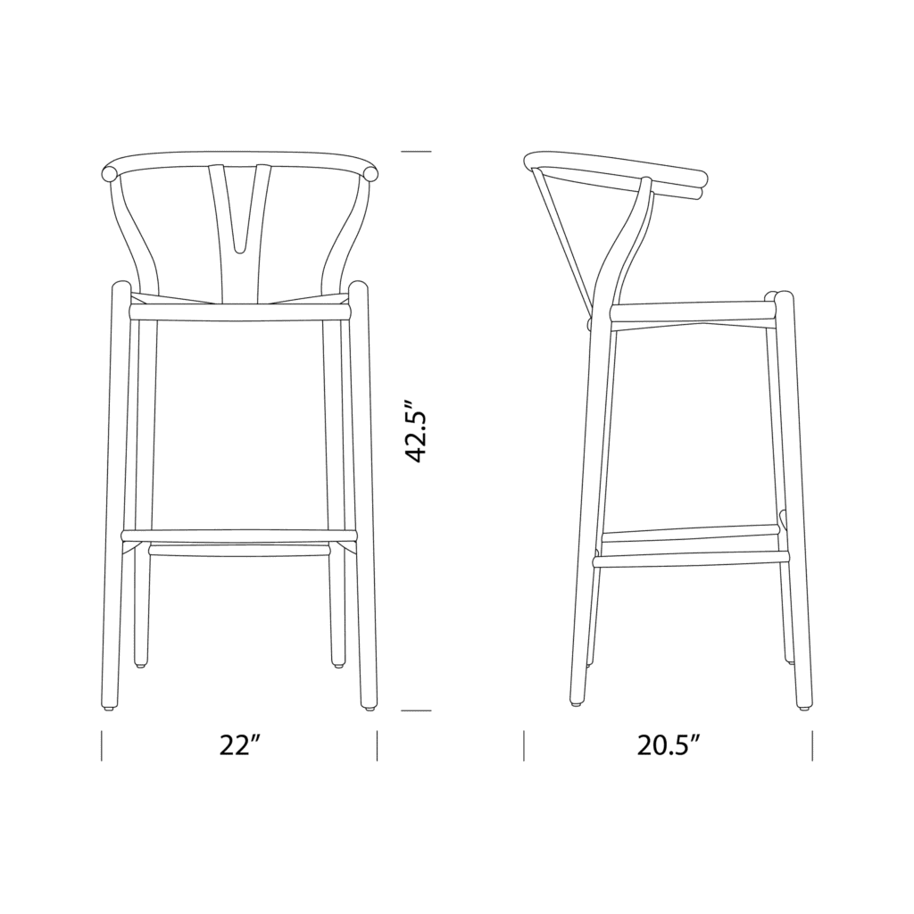 Wishbone Counter Stool Dimensions