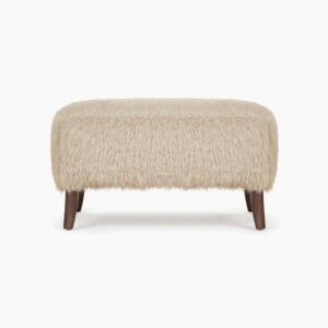 Yeti Sheepskin Ottoman - Almond Long Hair (1) - Yeti Sheepskin