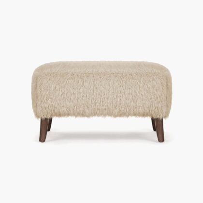 Yeti Sheepskin Ottoman - Almond Long Hair (1) - Yeti Sheepskin