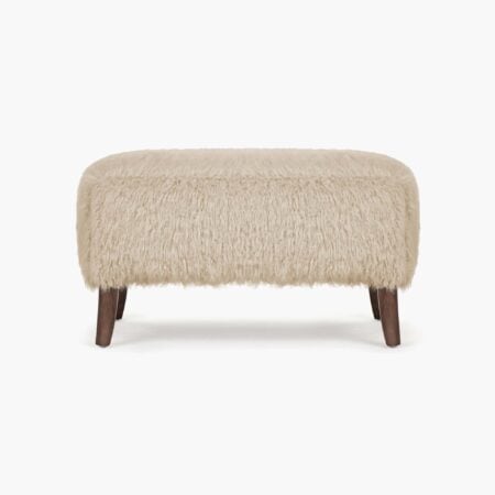 Yeti Sheepskin Ottoman - Almond Long Hair (1) - Yeti Sheepskin