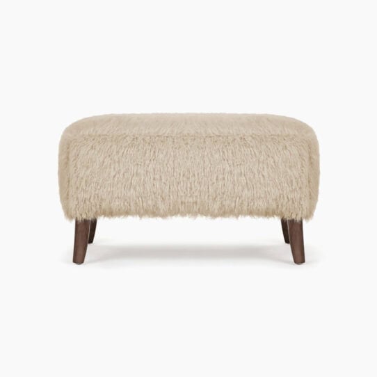 Yeti Sheepskin Ottoman - Almond Long Hair (1) - Yeti Sheepskin