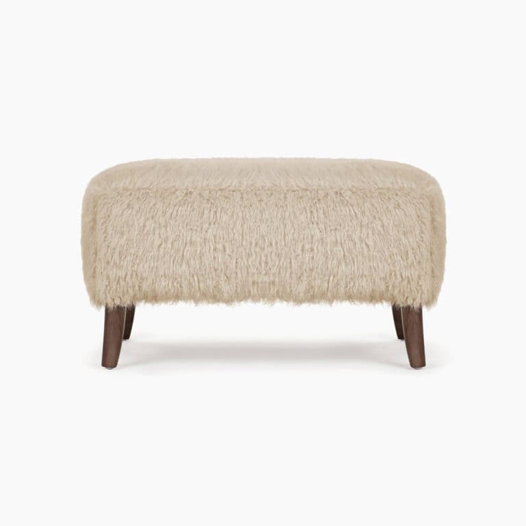 Yeti Sheepskin Ottoman - Almond Long Hair (1) - Yeti Sheepskin