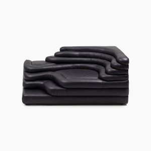 DS 1025 Terrazza Left Armrest - Black Aniline Leather (1)