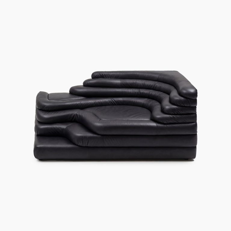 DS 1025 Terrazza Left Armrest - Black Aniline Leather (1)