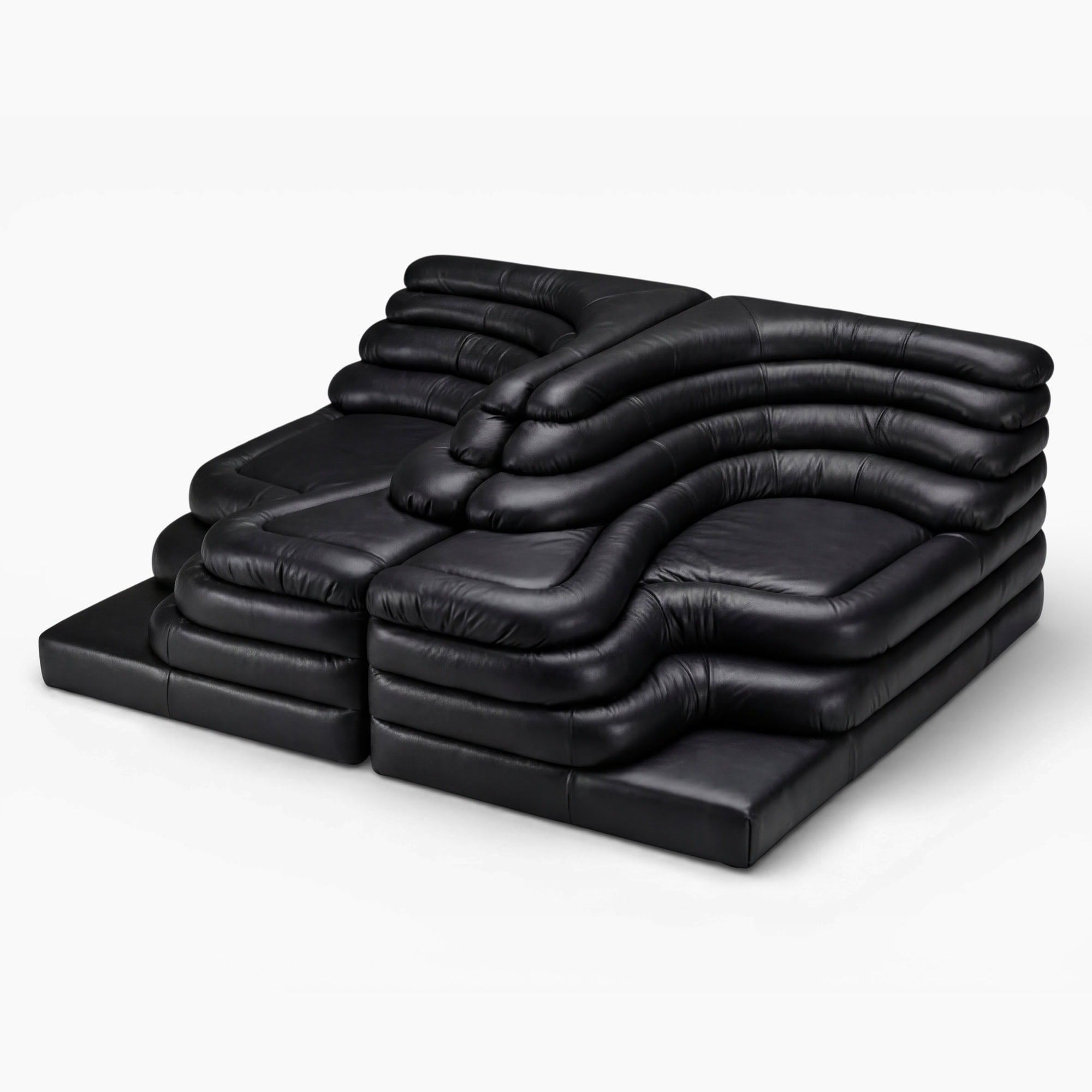DS 1025 Terrazza Sofa - Black Aniline Leather (2)