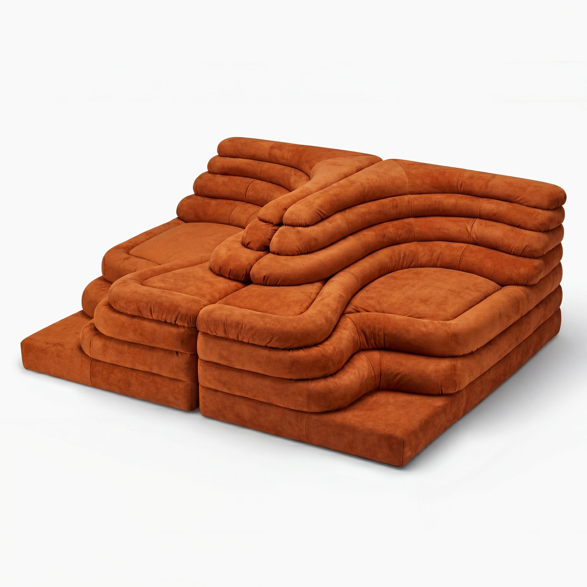 DS 1025 Terrazza Sofa - Burnt Orange Suede (2)