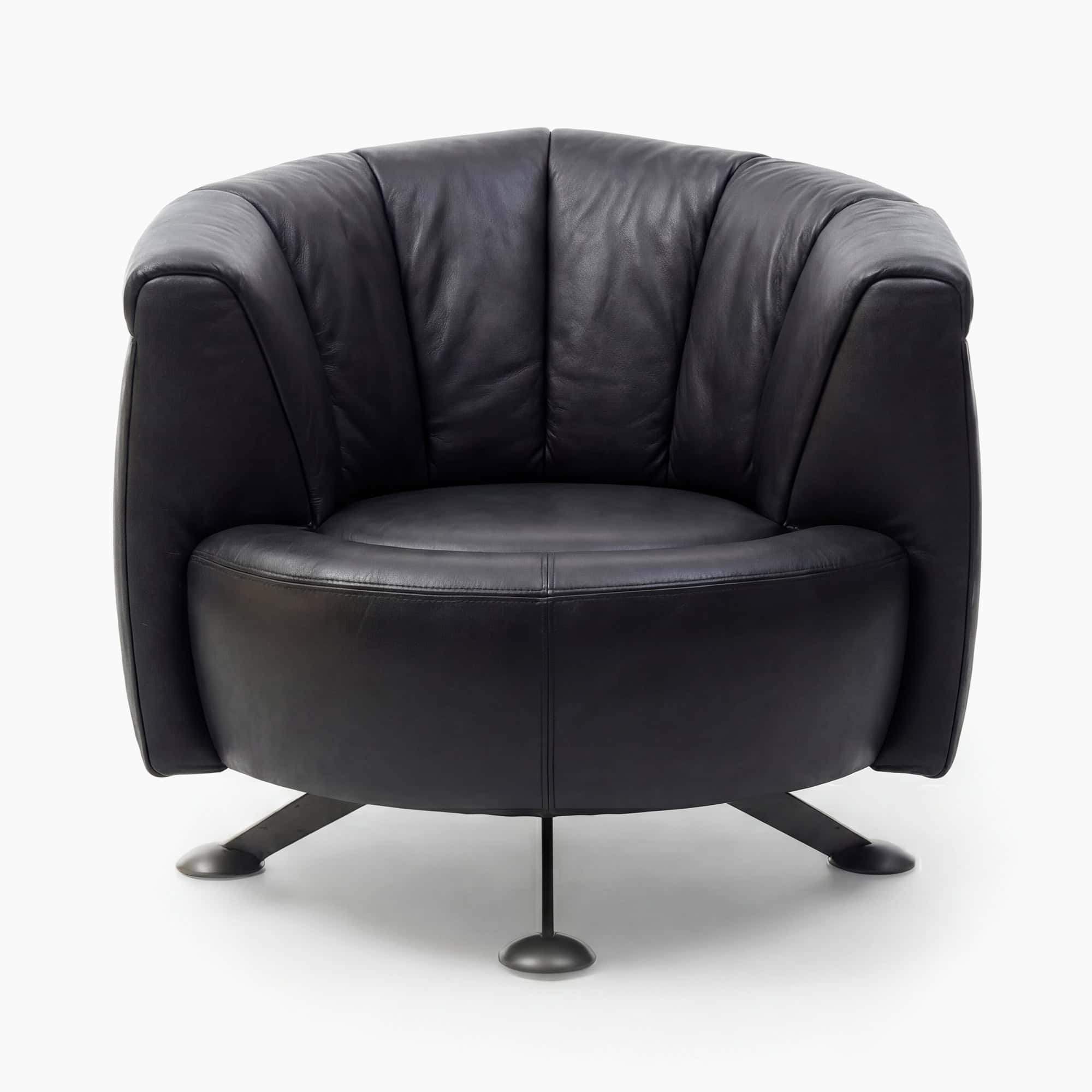 DS 164 Slide Armchair - Aniline Black Leather (1)