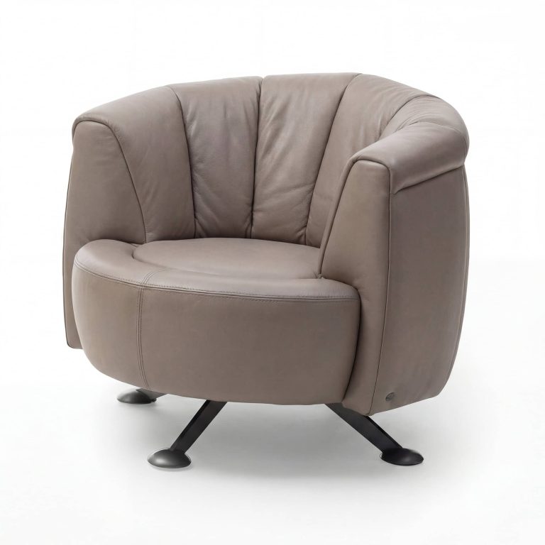 DS 164 Slide Armchair - Aniline Light Taupe Leather (2)
