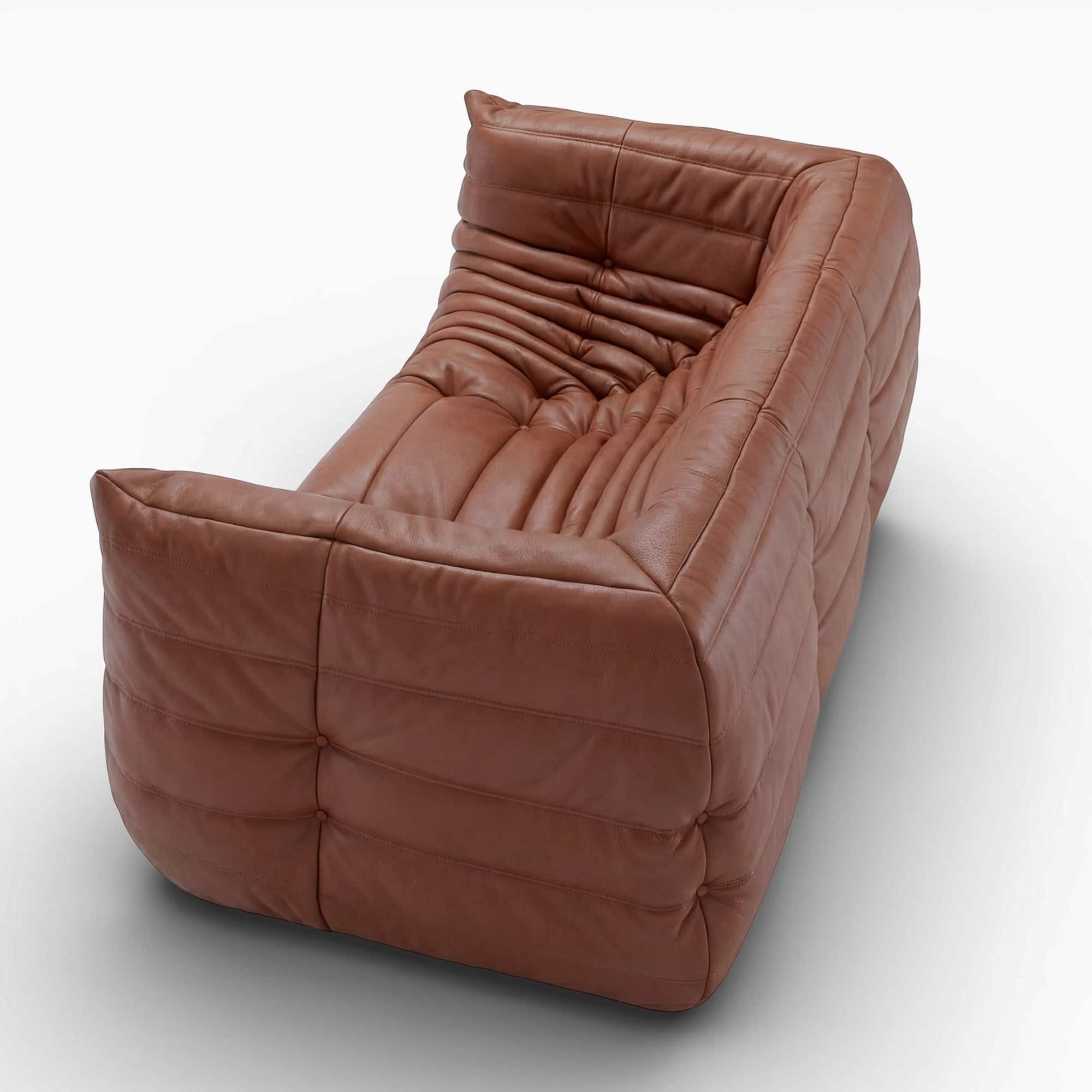 Togo Fireside Sofa - Brown (4) Togo Fireside Sofa - Brown (4) - Ducaroy Sofa Leather, Ducaroy Sofa, Togo Sofa