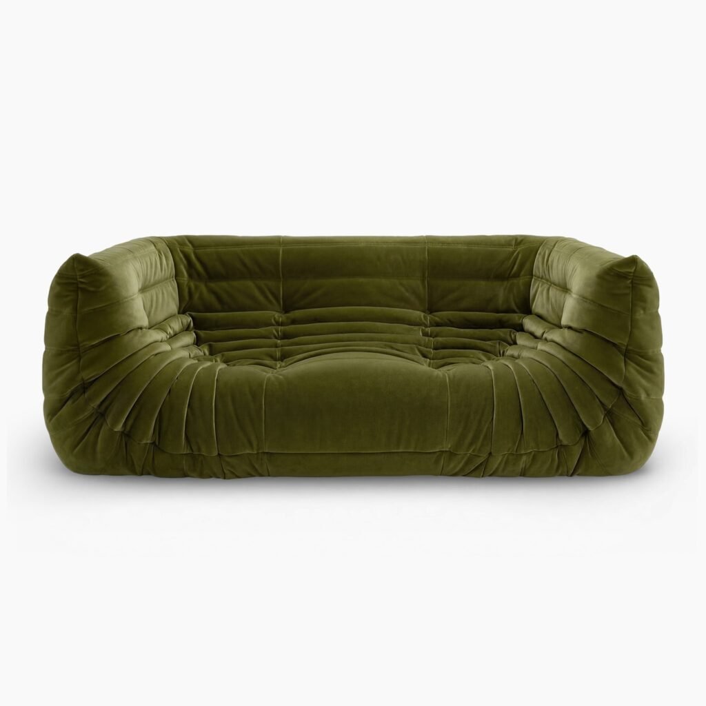 Togo Fireside Sofa - Velvet Green (1) - Togo Sofa